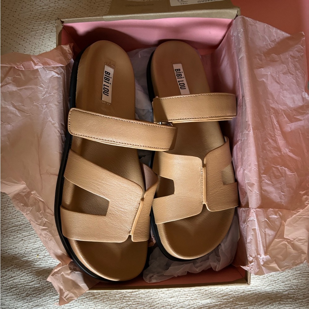 Anthropologie BIBI LOU CUTOUT SLIDE SANDALS size 41